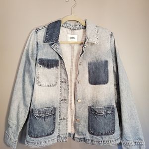 Old Navy patchwork distressed denim jacket